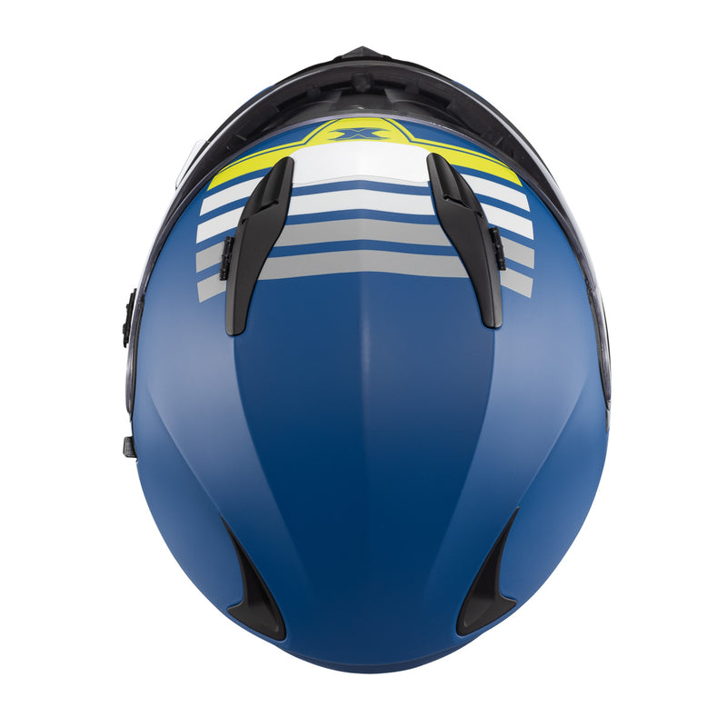 Capacete Texx Fechado Wing Grid Azul Verde e Branco