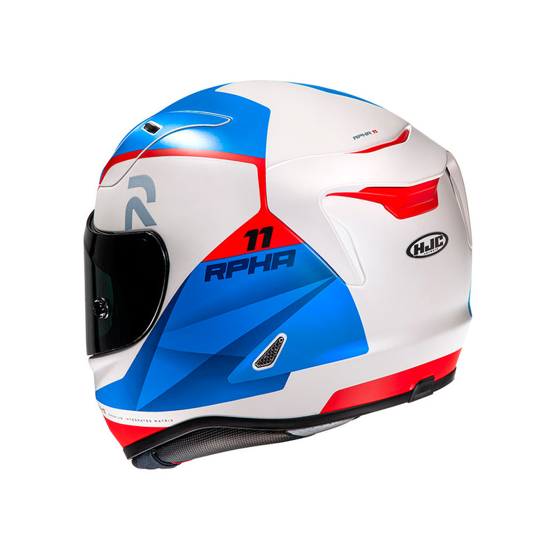 Capacete Hjc Rpha 11 Texen Branco Azul E Vermelho