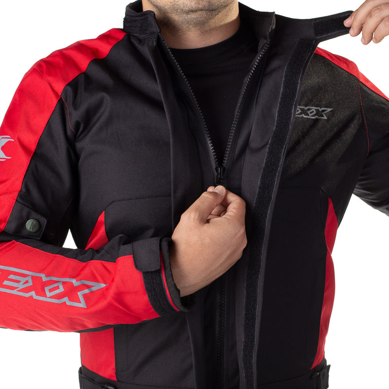 Jaqueta Motociclista Preta e Vermelha Texx Ronin - Masculina