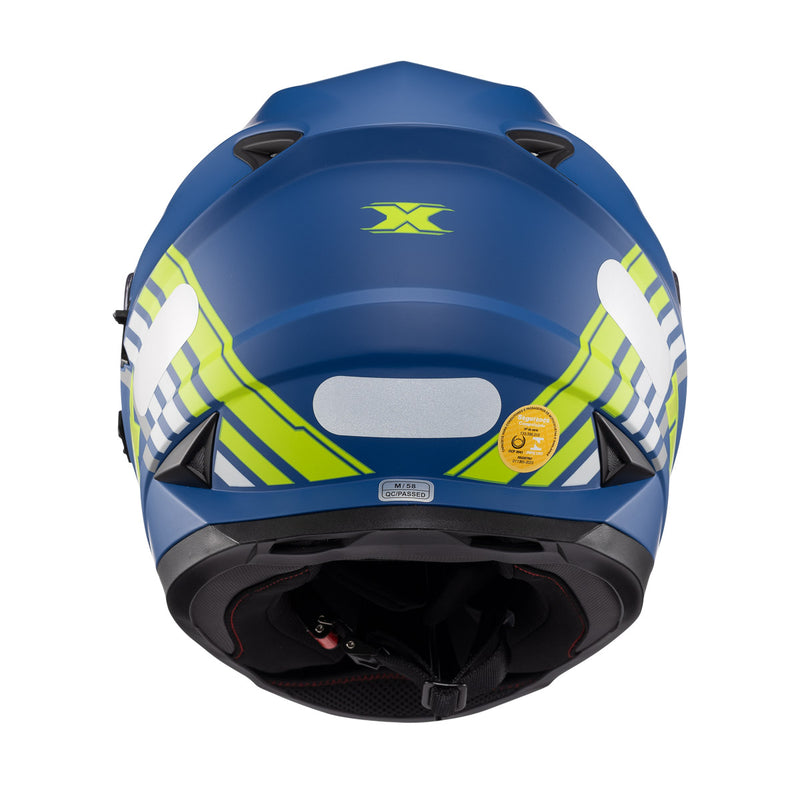 Capacete Texx Fechado Wing Grid Azul Verde e Branco